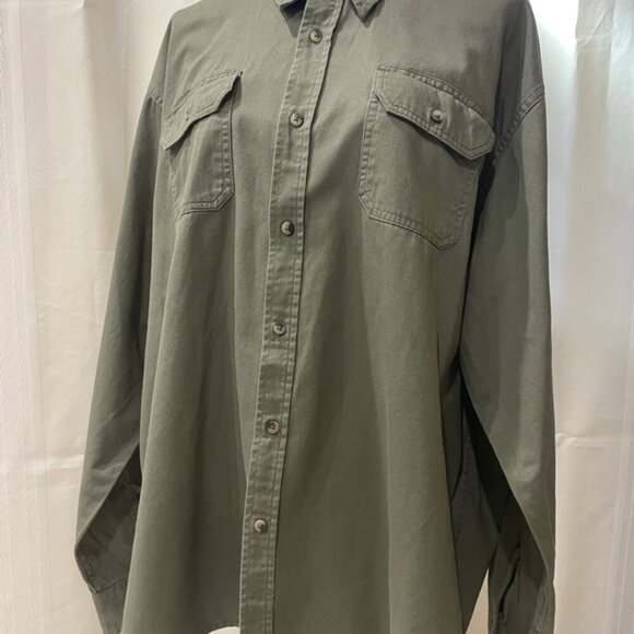 Wrangler Military Green premium quality Long sleeve Shirt size XXL - Picture 7 of 14